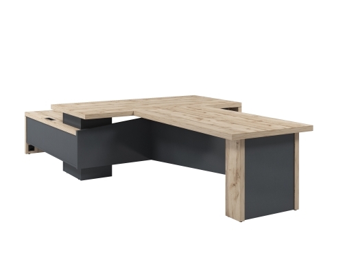 Стол руководителя с опорной тумбой Т-920.1000ПР с блоком розеток и брифингом Стол руководителя с опорной тумбой Т-920.1000ПР с блоком розеток и брифингом