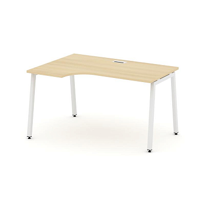 Style Project Стол рабочий эргоном. SN-4A.SPA-012(L) Акация Лорка/Металл Белый 1580*700/980*750