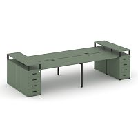 Бенч-система на 4 места с 2 опорными тумбами Concept CN.DRS-441