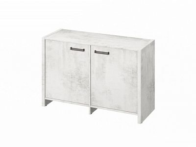 Тумба двухсекционная FB-12-02.D Хромикс белый