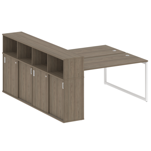 Бенч-система с шкафом-купе на О-обр. м/к Metal System Quattro 40БО.РС-СШК-4.4