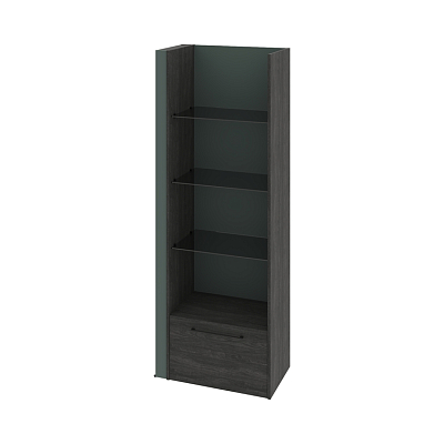 Дополнительная секция стеллажа со стеклянными полками и ящиком Гринвуд G-701