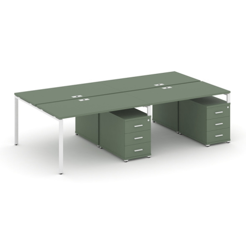 Бенч-система на 4 места с 2 опорными тумбами Concept CN.DRS-319