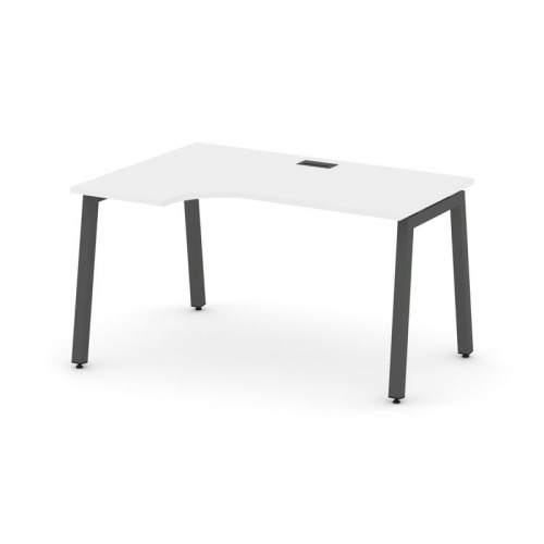 Style Project Стол рабочий эргоном. SN-5A.SPA-022(L) Тиквуд Светлый/Металл Белый 1580*800/980*750 фото 22