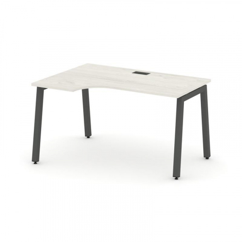Style Project Стол рабочий эргоном. SN-5A.SPA-022(L) Тиквуд Светлый/Металл Белый 1580*800/980*750 фото 20