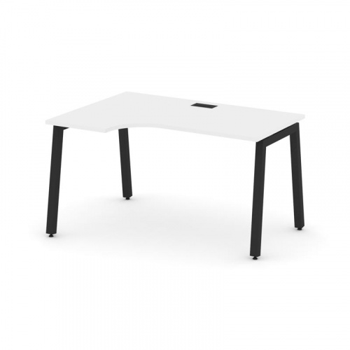 Style Project Стол рабочий эргоном. SN-5A.SPA-022(L) Тиквуд Светлый/Металл Белый 1580*800/980*750 фото 12