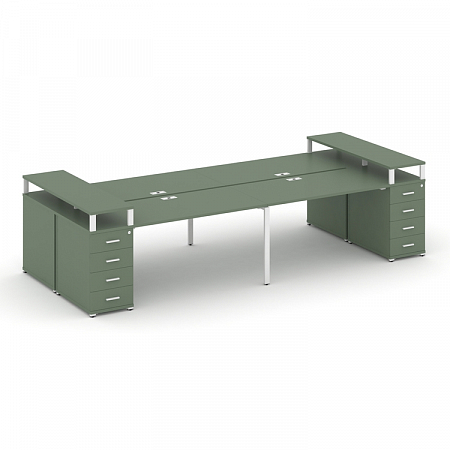 Бенч-система на 4 места с 2 опорными тумбами Concept CN.DRS-442