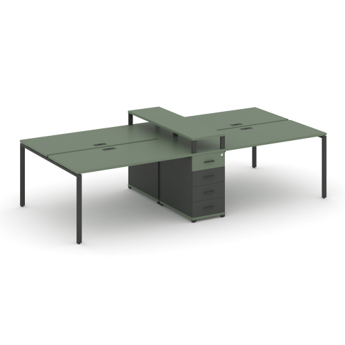 Бенч-система на 4 места с 1 опорной тумбой Concept CN.DRS-433 фото 2 Бенч-система на 4 места с 1 опорной тумбой Concept CN.DRS-433 фото 2