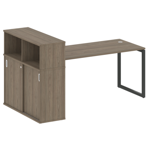 Стол офисный с шкафом-купе на О-обр. м/к Metal System Quattro 40БО.РС-СШК-3.4