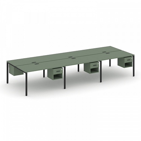 Бенч-система на 6 мест с подвесными тумбами Concept CN.DRS-158