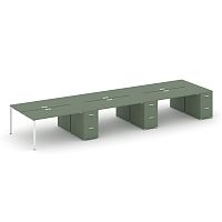 Бенч-система на 6 мест с 3 опорными тумбами Concept CN.DRS-464