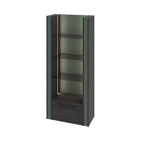 Стеллаж с подсветкой, стеклянными полками и ящиком Greenwood G-71