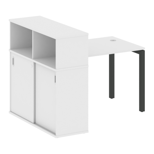 Стол офисный с шкафом-купе на П-обр. м/к Metal System Quattro 50БП.РС-СШК-3.1 фото 14