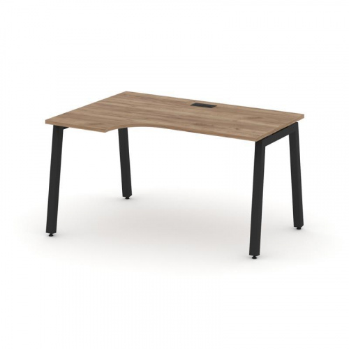 Style Project Стол рабочий эргоном. SN-5A.SPA-022(L) Тиквуд Светлый/Металл Белый 1580*800/980*750 фото 3