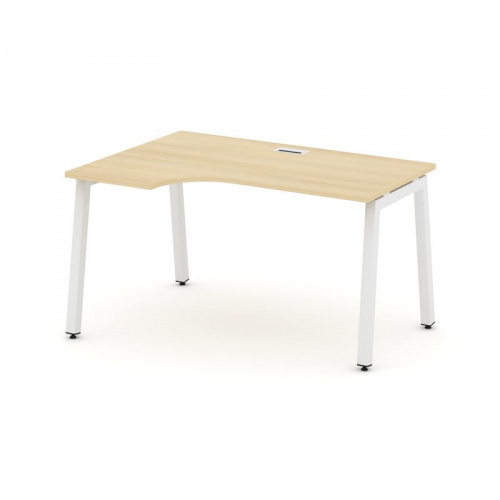 Style Project Стол рабочий эргоном. SN-5A.SPA-022(L) Тиквуд Светлый/Металл Белый 1580*800/980*750 фото 21