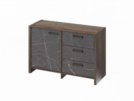 Тумба двухсекционная FB-12-01.G. Орех Пацифик Табак/Камень Пьетра Гриджиа черный