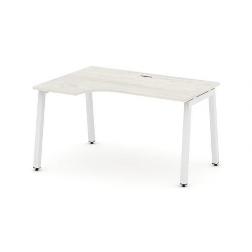 Style Project Стол рабочий эргоном. SN-5A.SPA-022(L) Тиквуд Светлый/Металл Белый 1580*800/980*750 фото 27
