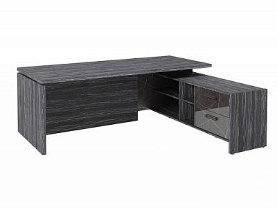 Стол с опорной тумбой FB-121R.GG Древесина Графит/Камень Пьетра Гриджиа черный