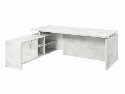 Стол с опорной тумбой FI-121L.GG Хромикс белый/Мрамор Леванто белый