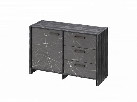 Тумба двухсекционная FB-12-01.G. Древесина Графит/Камень Пьетра Гриджиа черный