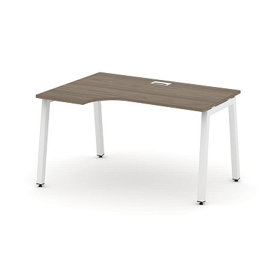 Style Project Стол рабочий эргоном. SN-5A.SPA-011(L) Вяз Благородный/Металл Белый 1380*700/980*750