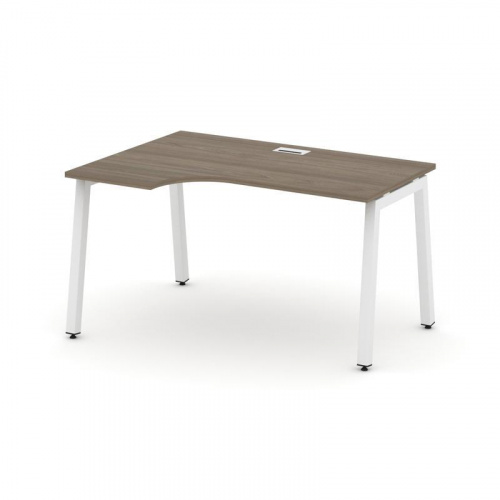 Style Project Стол рабочий эргоном. SN-5A.SPA-022(L) Тиквуд Светлый/Металл Белый 1580*800/980*750 фото 15