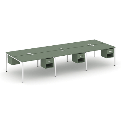 Бенч-система на 6 мест с подвесными тумбами Concept CN.DRS-160