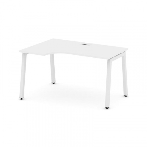 Style Project Стол рабочий эргоном. SN-5A.SPA-022(L) Тиквуд Светлый/Металл Белый 1580*800/980*750 фото 16