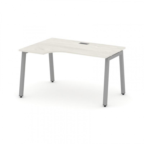 Style Project Стол рабочий эргоном. SN-5A.SPA-022(L) Тиквуд Светлый/Металл Белый 1580*800/980*750 фото 14