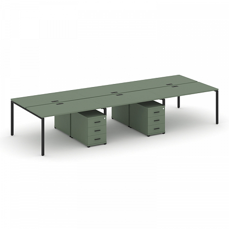 Бенч-система на 6 мест с 2 опорными тумбами Concept CN.DRS-341