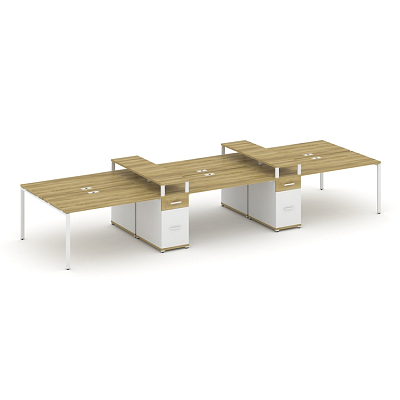 Бенч-система на 6 мест с 2 опорными тумбами Concept CN.DRS-471