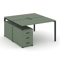 Бенч-система на 2 места с опорной тумбой Concept CN.DRS-303