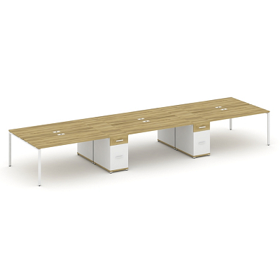 Бенч-система на 6 мест с 2 опорными тумбами Concept CN.DRS-456