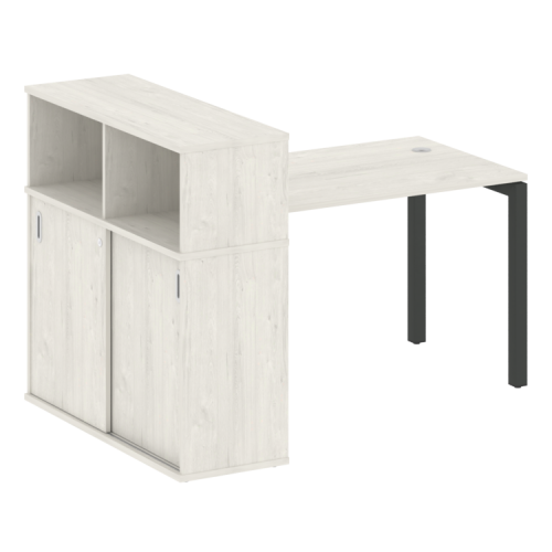 Стол офисный с шкафом-купе на П-обр. м/к Metal System Quattro 50БП.РС-СШК-3.2 фото 5