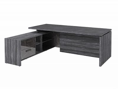 Стол с опорной тумбой FB-121L.GG Древесина Графит/Камень Пьетра Гриджиа черный