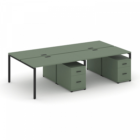 Бенч-система на 4 места с 2 опорными тумбами Concept CN.DRS-322