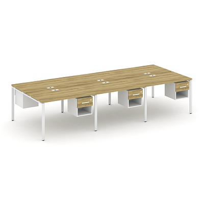 Бенч-система на 6 мест с подвесными тумбами Concept CN.DRS-158