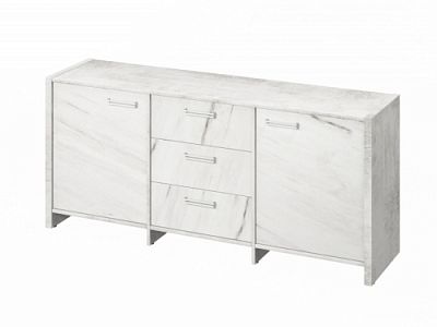 Тумба трехсекционная FI-13-01.G Хромикс белый/Мрамор Леванто белый