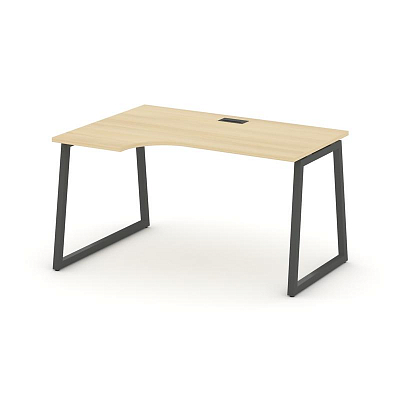 Style Project Стол рабочий эргоном. SN-4T1.SPA-021(L) Акация Лорка/Металл Антрацит/Заглушка Пластик