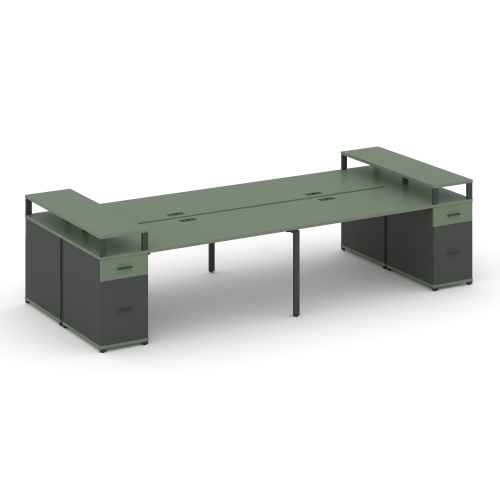 Бенч-система на 4 места с 2 опорными тумбами Concept CN.DRS-446 фото 2 Бенч-система на 4 места с 2 опорными тумбами Concept CN.DRS-446 фото 2