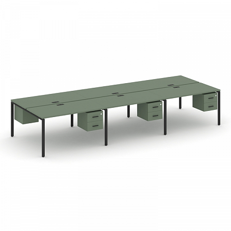 Бенч-система на 6 мест с подвесными тумбами Concept CN.DRS-154