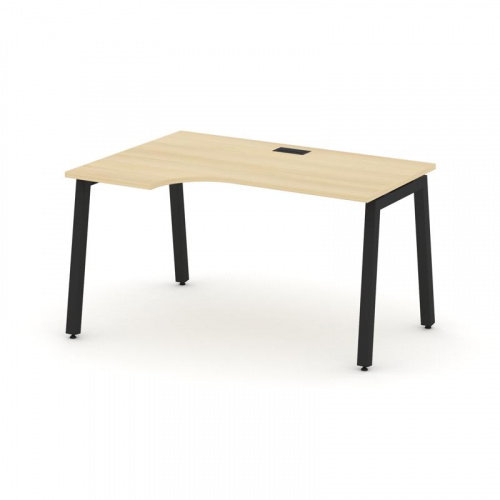 Style Project Стол рабочий эргоном. SN-5A.SPA-022(L) Тиквуд Светлый/Металл Белый 1580*800/980*750 фото 4