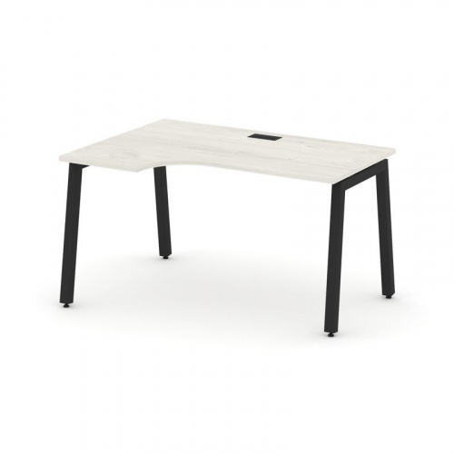 Style Project Стол рабочий эргоном. SN-5A.SPA-022(L) Тиквуд Светлый/Металл Белый 1580*800/980*750 фото 13