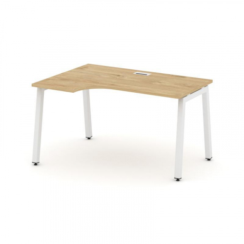 Style Project Стол рабочий эргоном. SN-5A.SPA-022(L) Тиквуд Светлый/Металл Белый 1580*800/980*750 фото 28