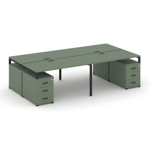 Бенч-система на 4 места с 2 опорными тумбами Concept CN.DRS-325 Бенч-система на 4 места с 2 опорными тумбами Concept CN.DRS-325