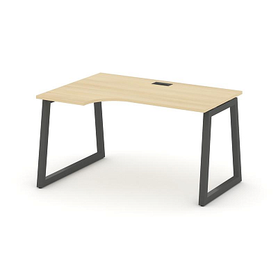 Style Project Стол рабочий эргоном. SN-5T1.SPA-011(L) Акация Лорка/Металл Антрацит/Заглушка Пластик
