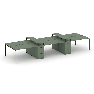 Бенч-система на 6 мест с 2 опорными тумбами Concept CN.DRS-472